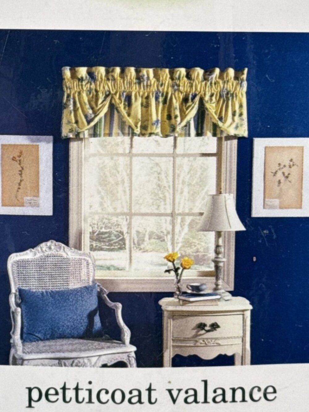 Waverly Wind Chime Lemon Petticoat Valance NWT Set of 2